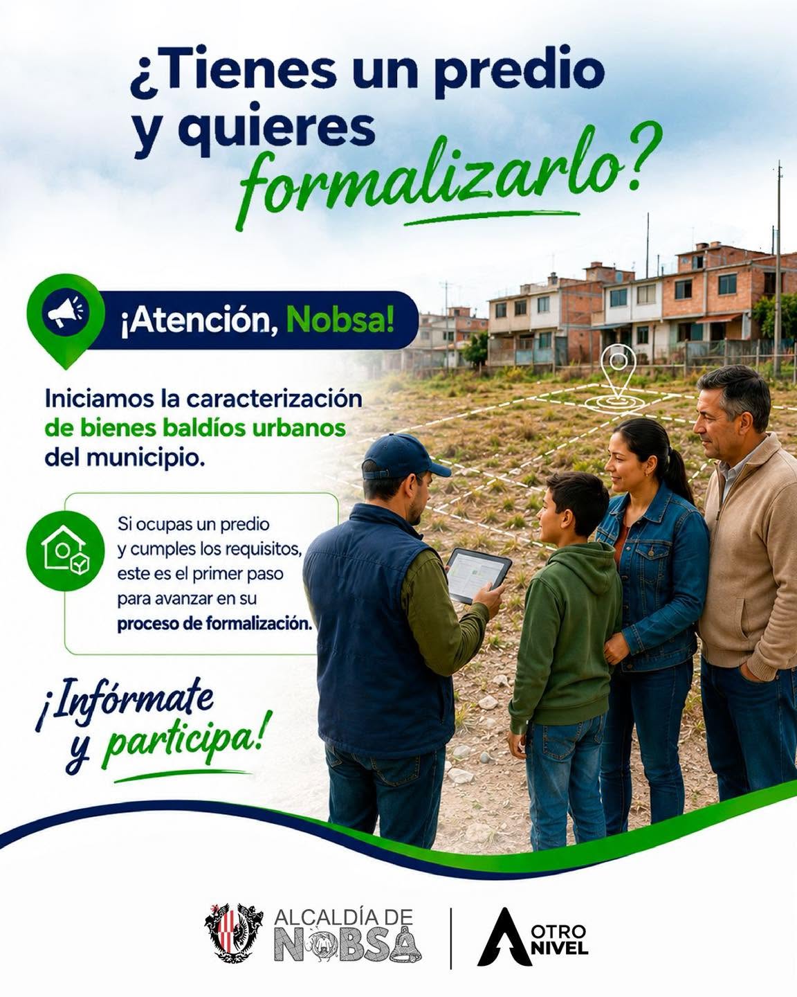 Alcaldía de Nobsa invita a propietarios de predios urbanos baldíos a iniciar proceso de legalización